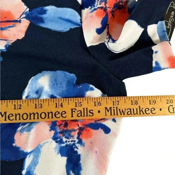 Chelsea Rose Size 4 Dress Navy Peach Ivory Flowers - NEW NWT Lined - Picture 8 of 11